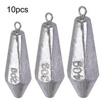 THKFISH 10pcs 20g 30g 40g Fishing Lead Sinkers Hexagonal Shape Leads Casting Drop Shot Weight Sinker For Fishing Freshwater