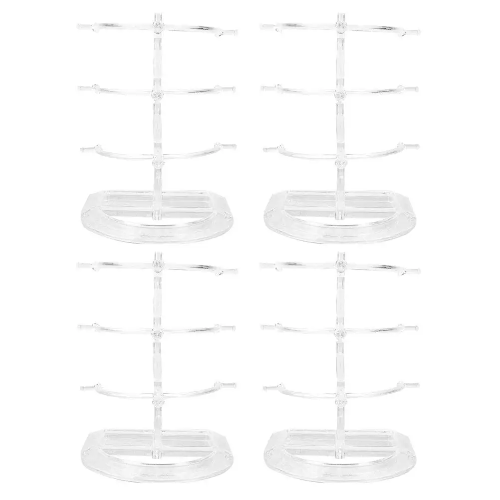 

4Pcs Transparent Plastic Glasses Holder Multi-Layer Display Stand Eyeglass Organizer Rack for Sunglasses Store Home