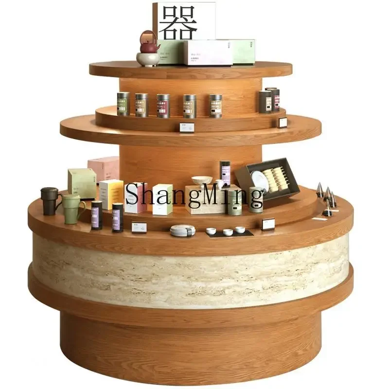 CL Nakajima Terrace with light merchandise figure shop Multi-layer display stand Tea bird's nest supplement display case Round