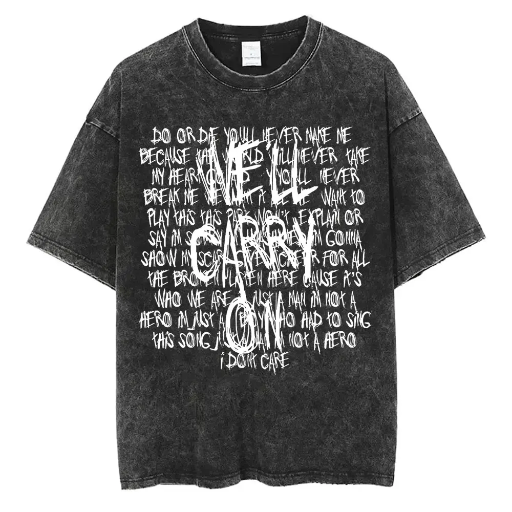 Rock Band My Chemical Romance Music Cover Washed Vintage Printed Tshirt Men Women Punk Emo Rock Oversized Short Sleeve T Shirts