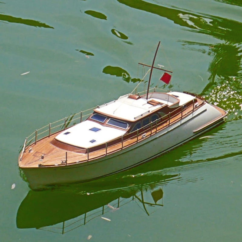 RC Boat Yacht Bibo Knight Model High-simulation Power Yacht Wooden Assembly Kit Can Be Launched Into The Water