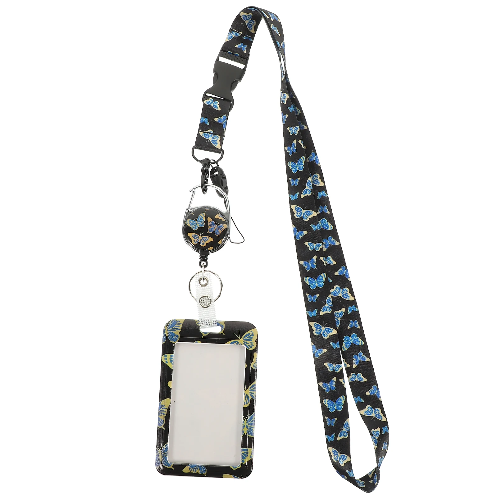 

ID Badge Holder Lightweight String Sleeve Butterfly Pattern Cards Name Tag Lanyards Student Teacher Card Case Anti Scratch