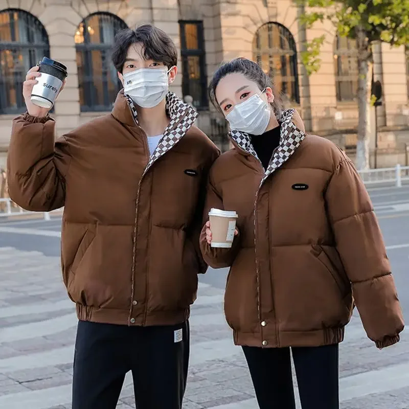 الوقوف طوق بلون سترة رجل معطف الشتاء القصير للرجال الجدة في الملابس الجمالية الرخيصة تقدم عروض خمر جديدة دافئة على #4