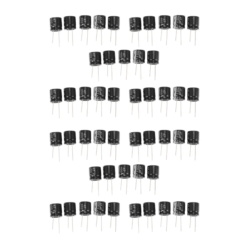 JY-50 Pcs 400V 47UF 18 X 20Mm Aluminum Electrolytic Capacitor