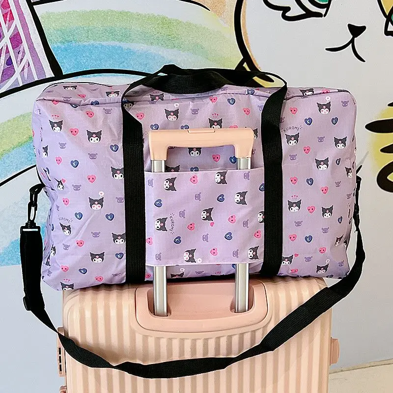 Hello Kitty Cinnamoroll Anime Kawaii Sanrio Travel Bag Cute Kuromi My Melody Ins Foldable Luggage Storage Case Toys for Girls