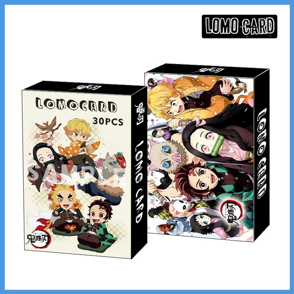 Demon Slayer Japanese Anime Lomo Card 1pack/30pcs Card Games With Postcards Message Gift For Fan Game Collection Toy