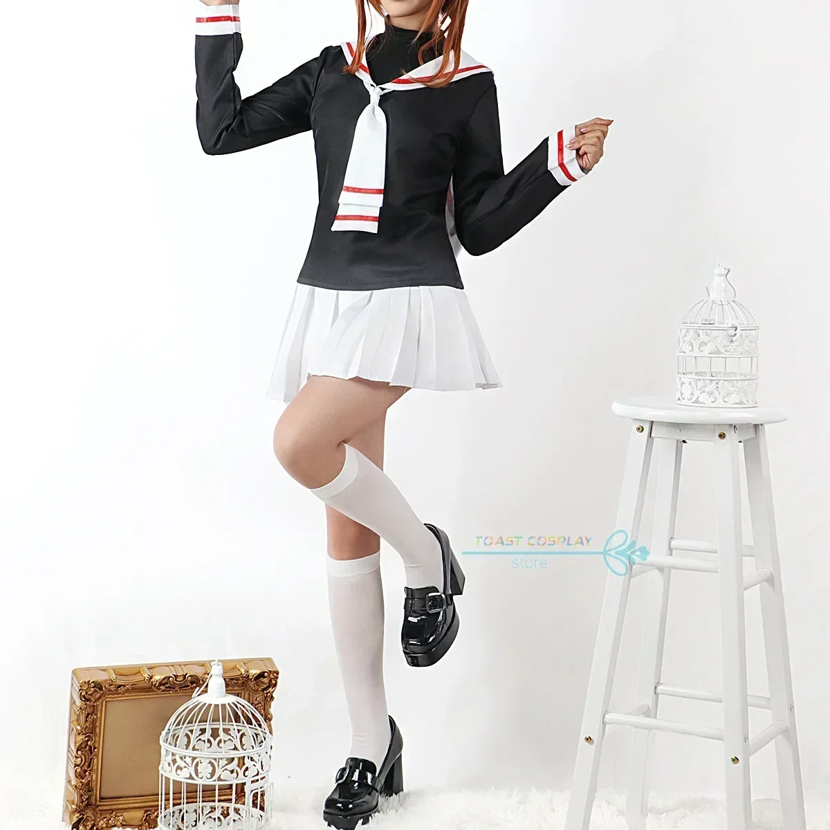 Anime Cosplay Costume Sakura Cardcaptors Cosplay Outfits Lovely Jk Uniform Sakura Card Captor Role Play Party Clothing for Women