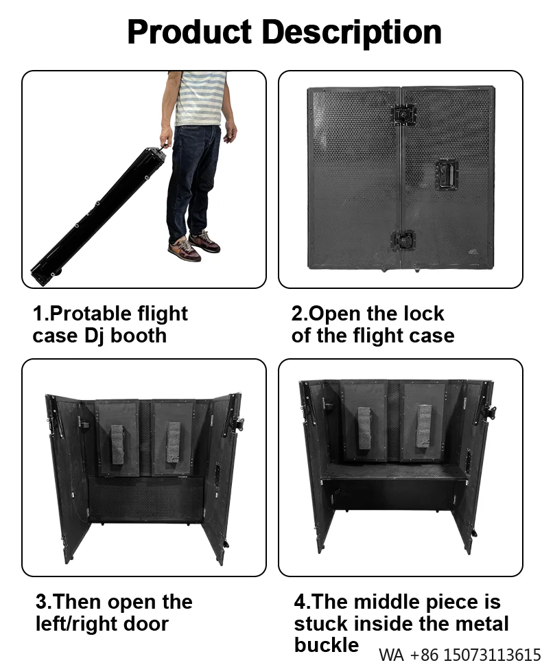 

Портативный складной водонепроницаемый DJ-пульт (фейс-кейс) с беспроводным управлением, алюминиевая рама, фанера, склад в США