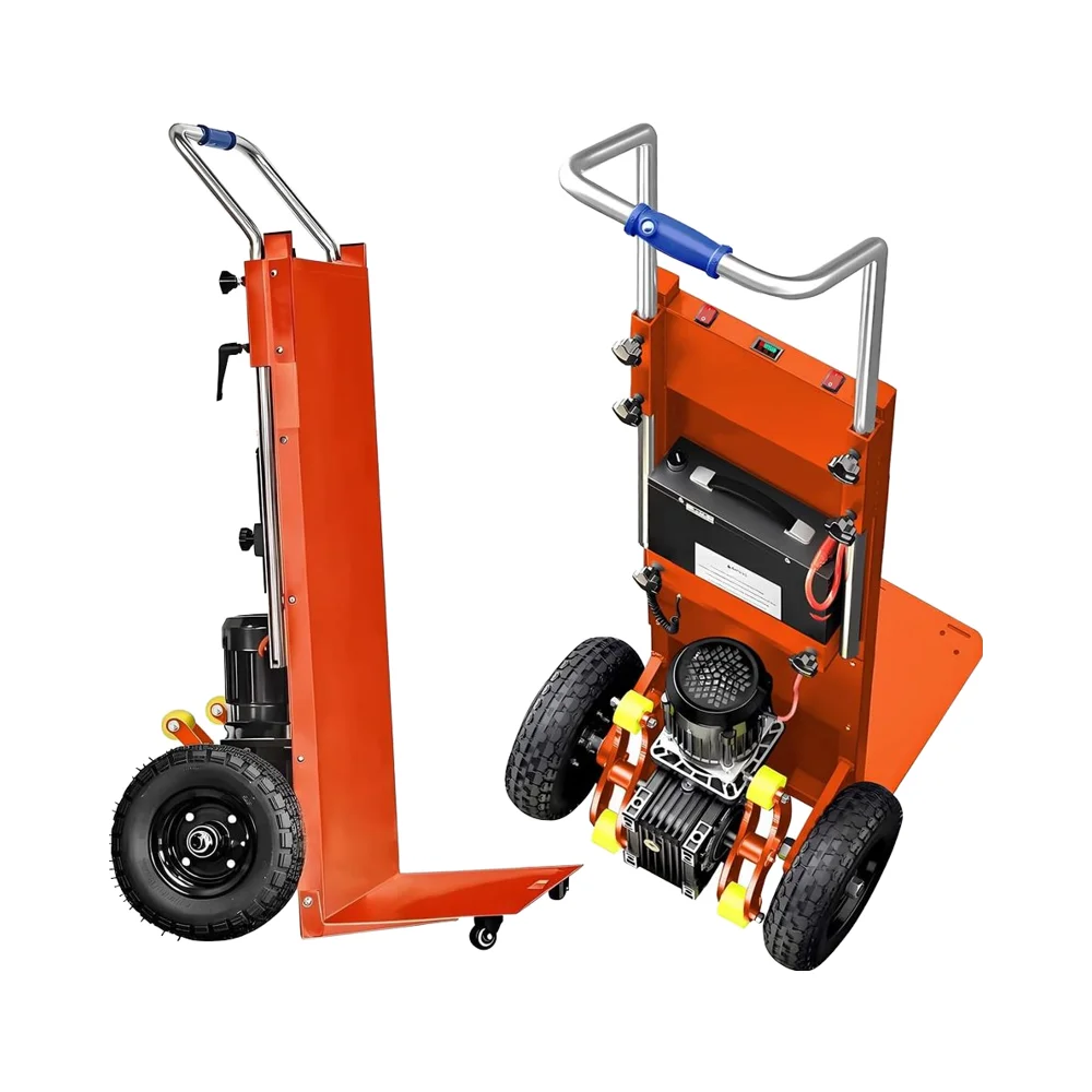 

Электрическая промышленная четырехколесная тележка-платформа для подъема по лестнице, сверхмощная, из нержавеющей стали, грузоподъемность 400 кг, мотор 1200 Вт