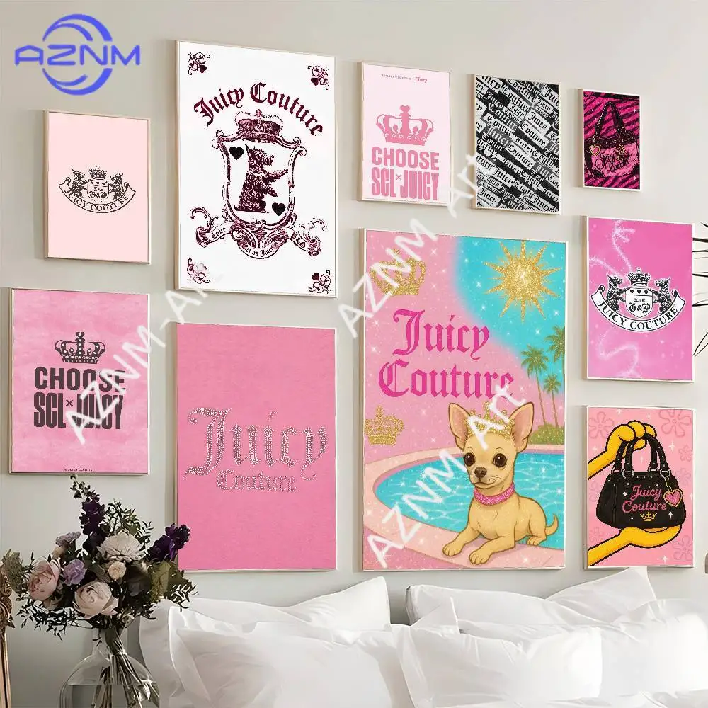 J-Juicy C-Couture Classic Vintage Posters Whitepaper Prints Posters Artwork Kawaii Room Decor