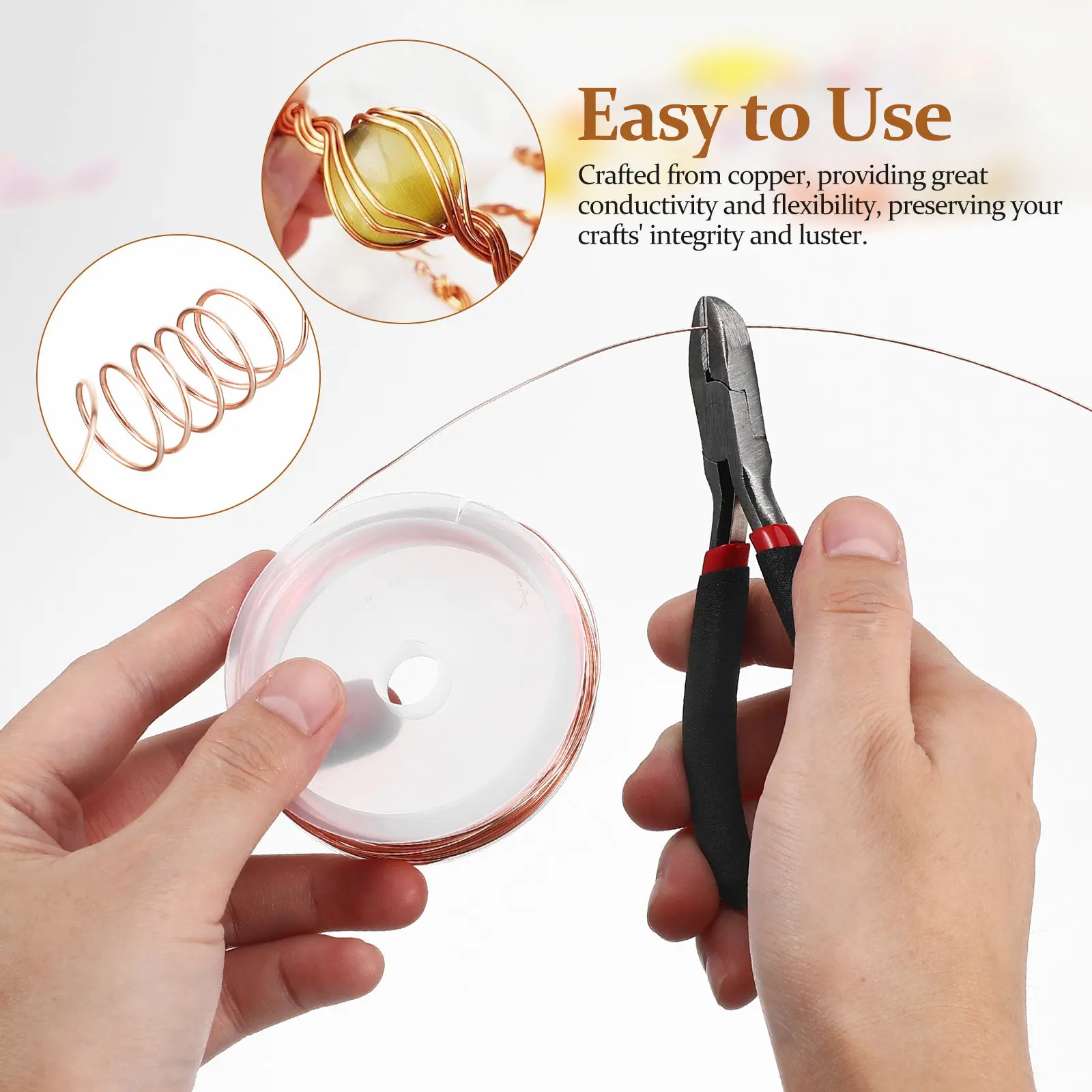 

3 рулона медной проволоки для бисероплетения длиной 4,5 м, для изготовления сережек своими руками, гибкие многофункциональные материалы для рукоделия