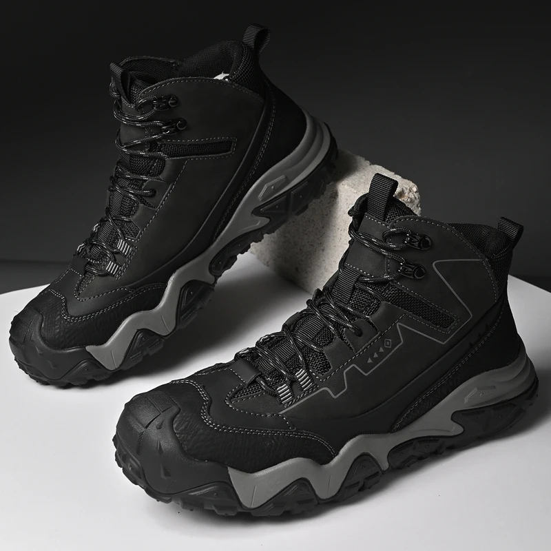 

Waterproof Hiking Shoes Men Winter Outdoor Sneakers for Men Snow Boots Plush Mountain Snowboots Outdoor Tourism Jogging Shoe
