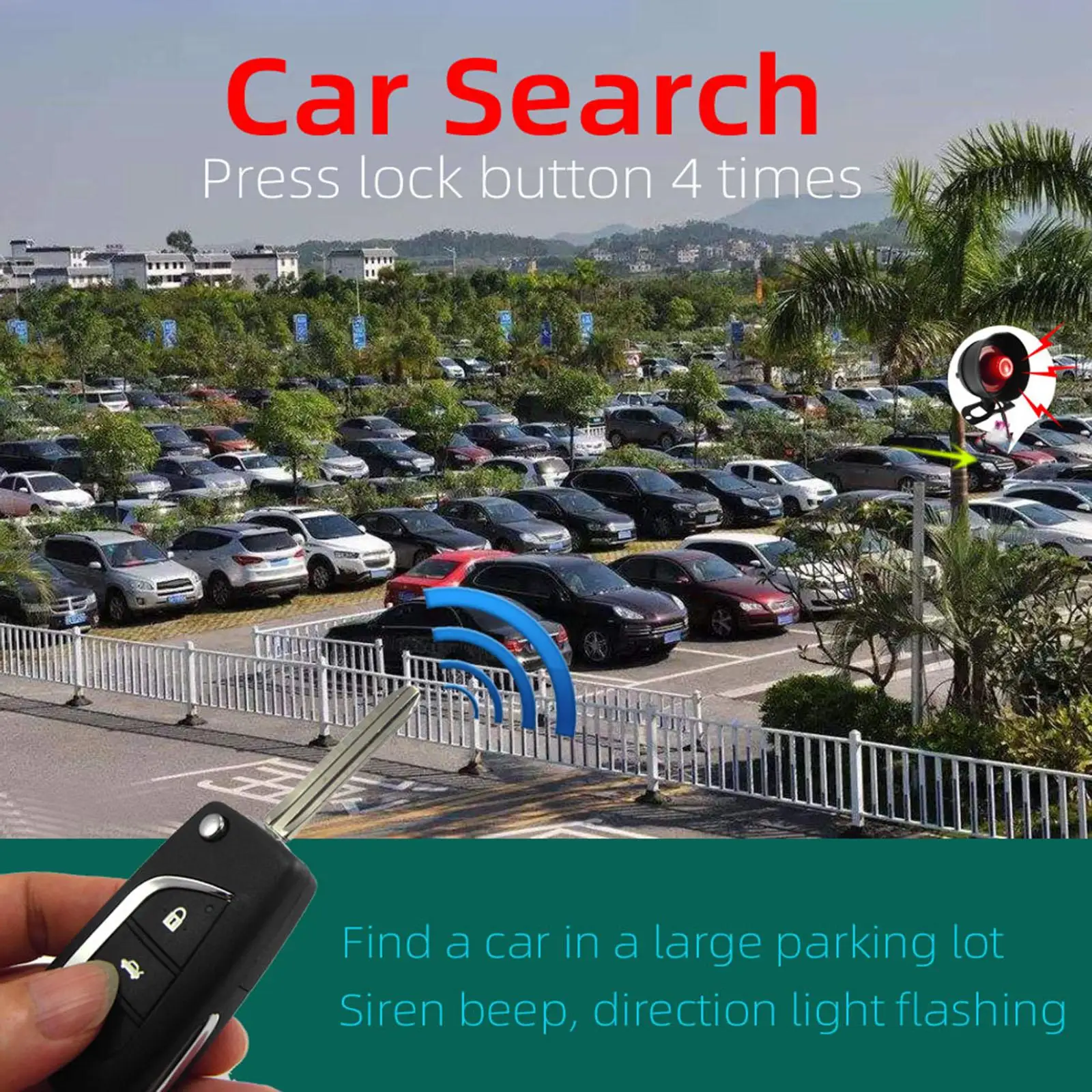 Auto Remote Central Kit Car Alarm 1 Way Start Keyless Entry System with 2 Key Fobs Shock Sensor for Universal Vehicles