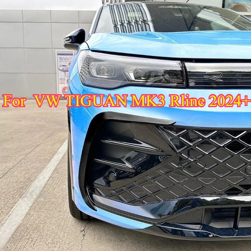 

2PCS Front Bumper Splitter Spoiler Fog Light Trim Wind Knife for VW TIGUAN MK3 Rline 2024+ Front Side Bumper Body Kits Tuning