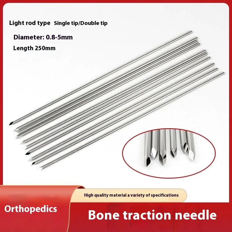10 pièces/ensemble fils Kirschner pointe unique aiguille d'implant osseux fil K Instrument de chirurgie orthopédique en acier inoxydable animal de compagnie