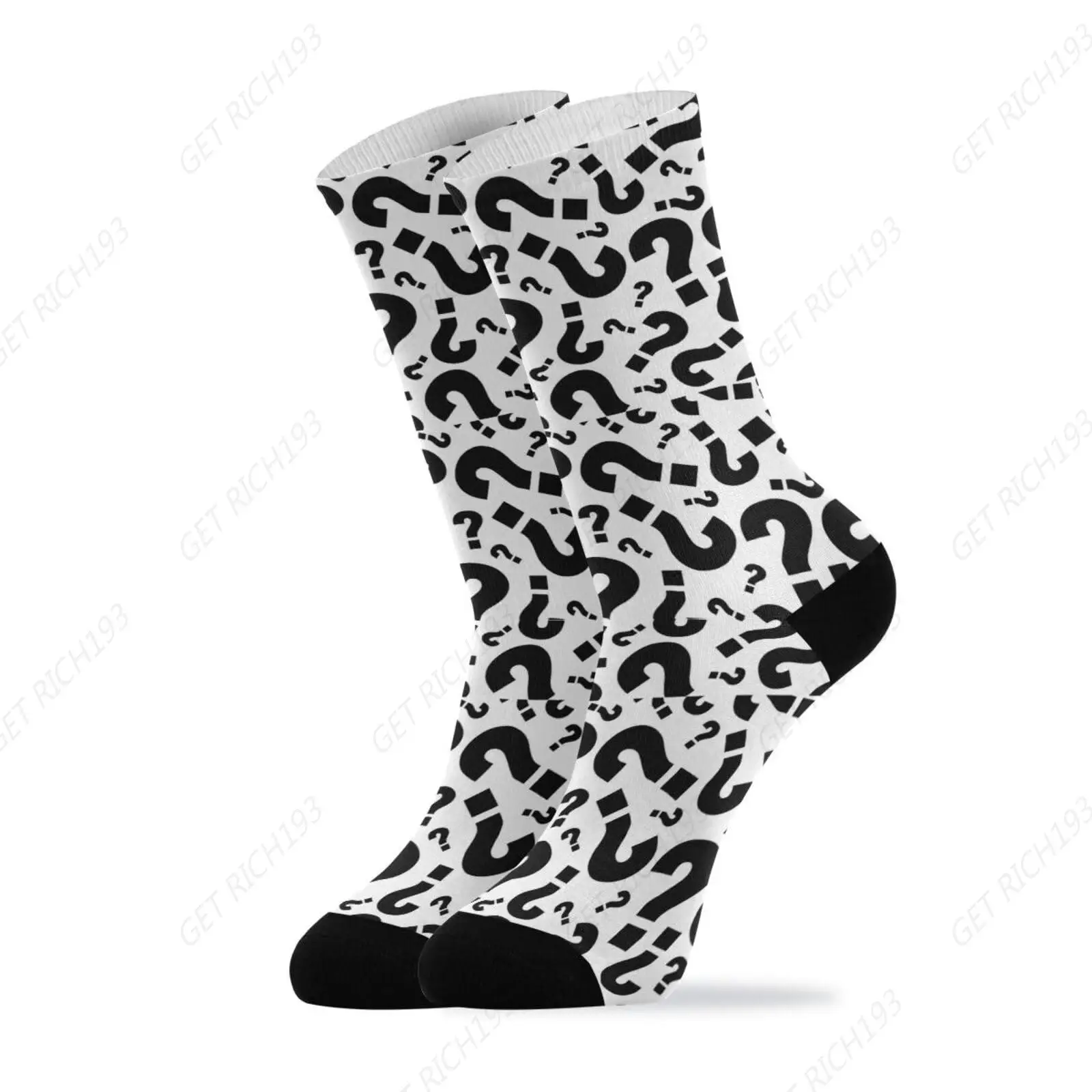 

Random Black Question Mark Socks Women Men Short Stockings Unisex Sock for Running Athletic Hiking Cycling
