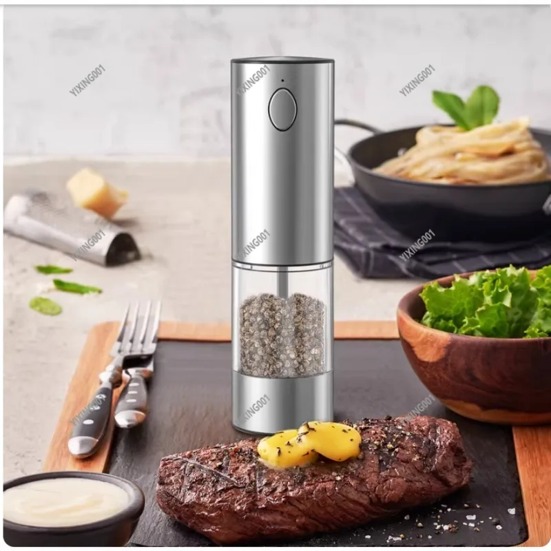 Electric Salt Pepper Spice Mill Stainless Steel USB Rechargeable Adjustable Coarseness