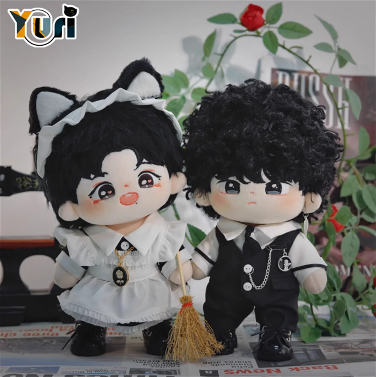 Yuri Wang Yibo Xiao Zhan Suit Clothes For 20cm Plush Doll Wolf Ear Sweet Dress Clothes Toy Costume Cosplay Cute Gift GG