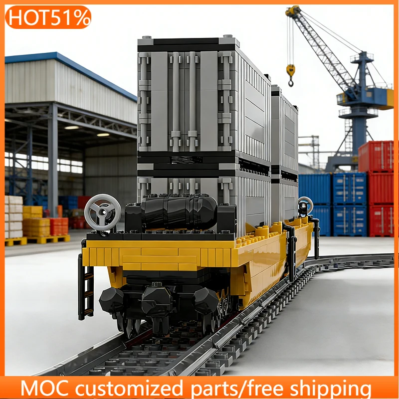 994 PCS Car Double-StackRailTransportWagon MOC Customize Modular Building Block Popular Simple Technology DIY Assembly Toy Gift