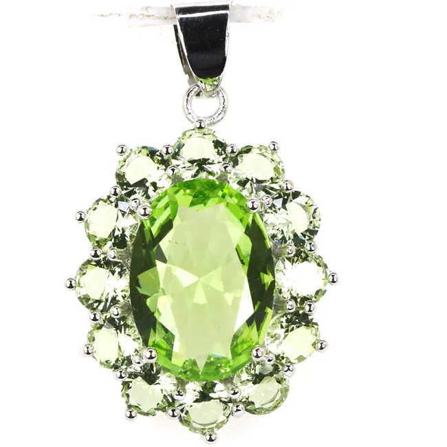 

Customized 925 SOLID STERLING SILVER PENDANT Charming Green Tsavorite Garnet London Blue Topaz Pink Kunzite Daily Wear