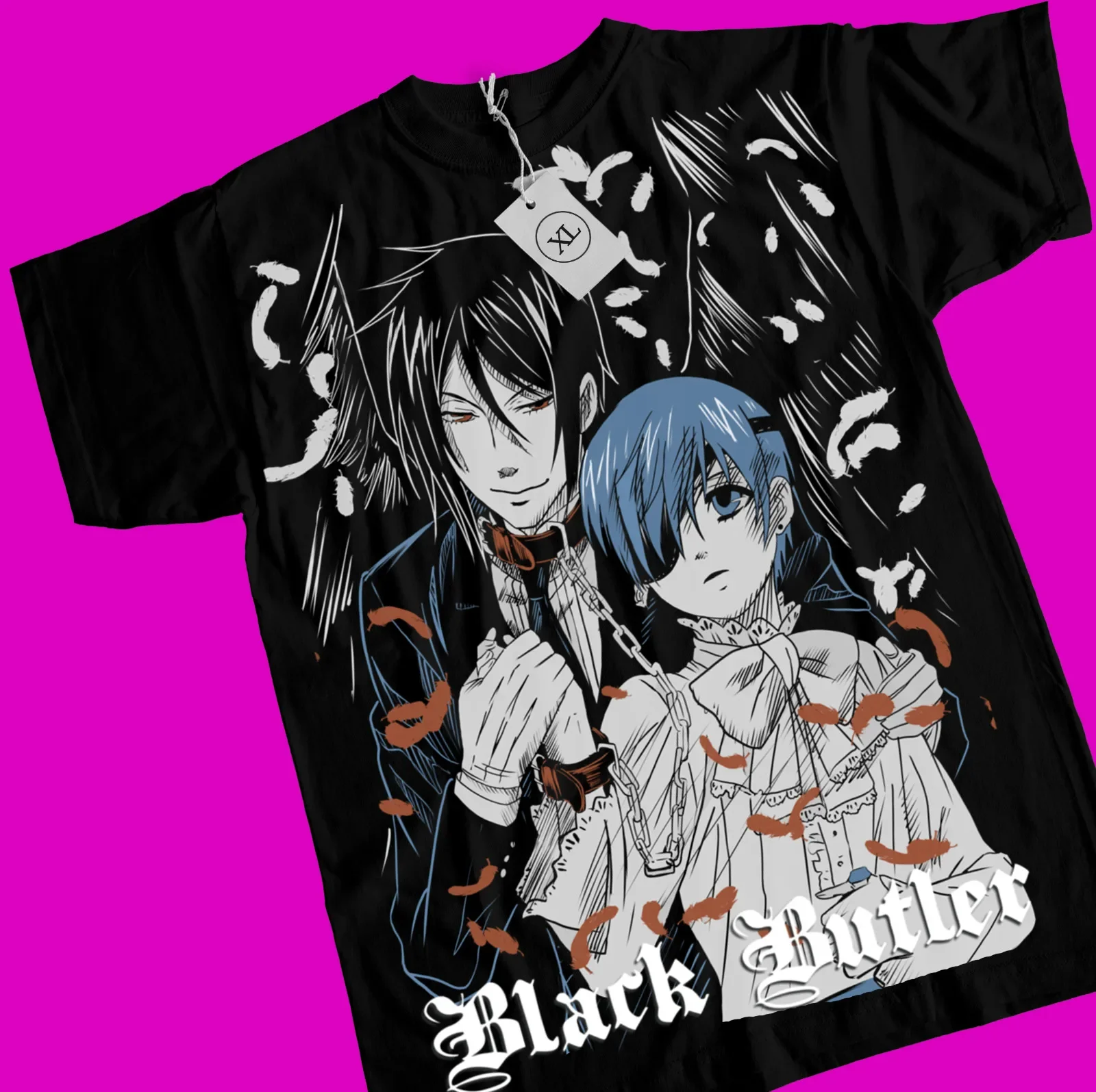 Unisex, schwarzes butler hemd, sebastian t-shirt, kuroshitsuji, toboso yana