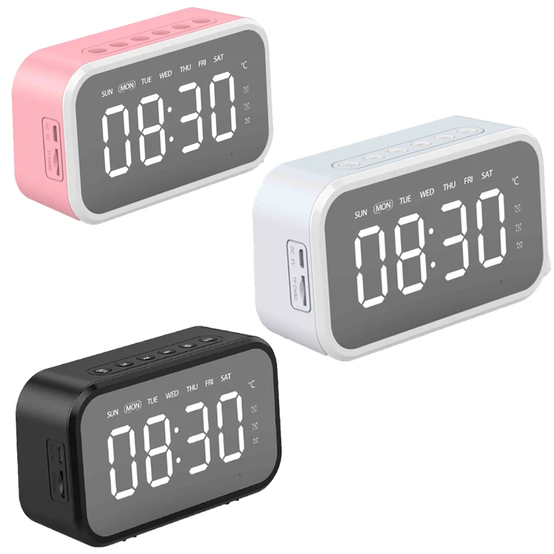 

JM03 Multi-functional Digital Display Alarm Clock Self-contained Bluetooth 5.0 Speaker Stereo Subwoofer Can Be Used As A Mirror