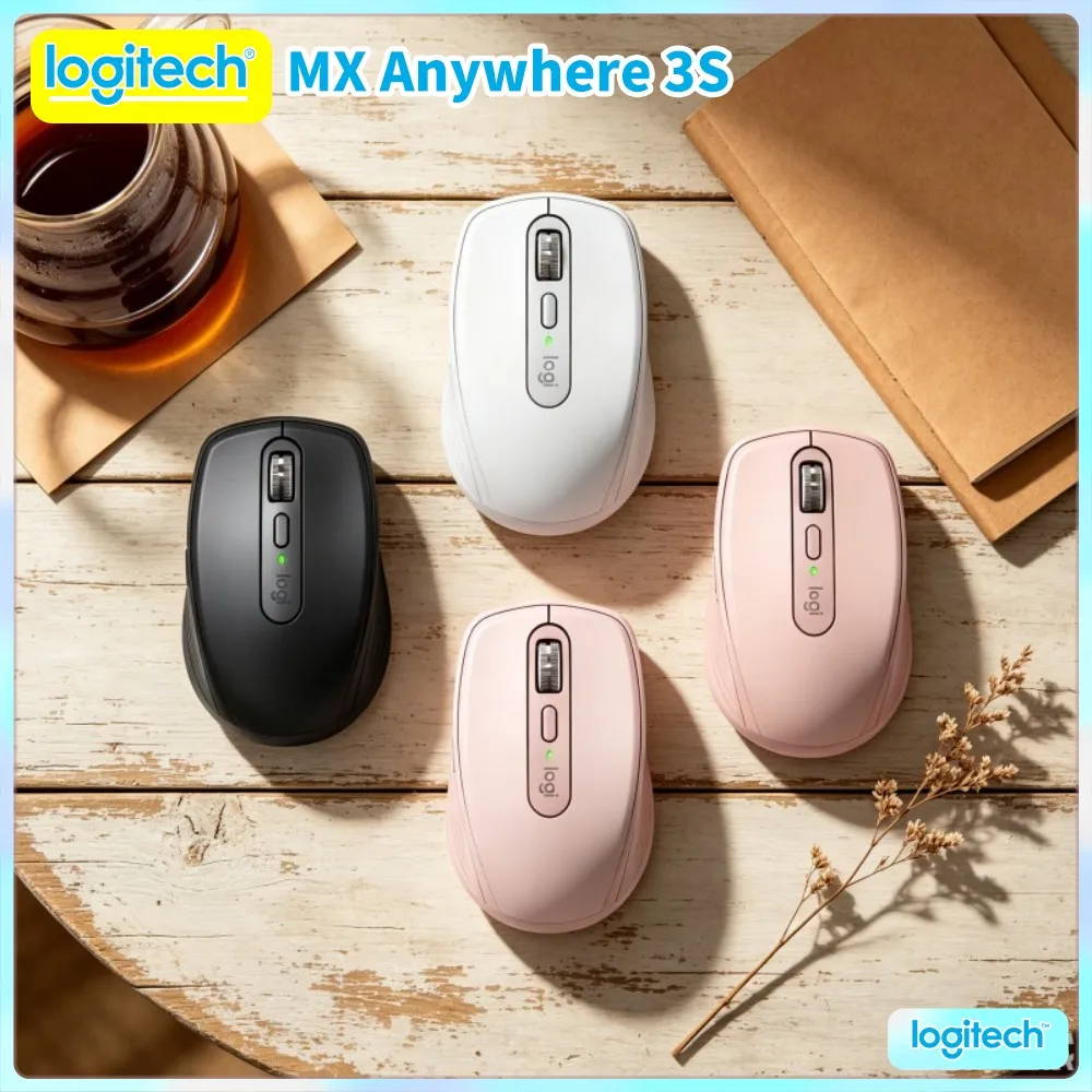Logitech MX Anywhere 3S Productivity Mouse - 8K DPI Glass Tracking, Magspeed Scroll, Silent Click, USB-C Fast Charge For Work