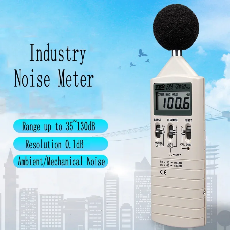 Sound Level Meter 35-130 dB 0.1dB Resolution TES1350A