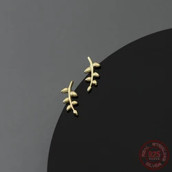 La Monada Womens Earrings Silver 925 Ear Piercing Glossy Simple Branch Silver Stud Earrings Girl Minimalist Cute