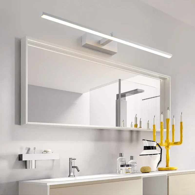 

FKL Modern LED Mirror Front Lamp Simple Bathroom Toilet Black Creative Bedroom Dresser Mirror Cabinet Special Wall Lamp