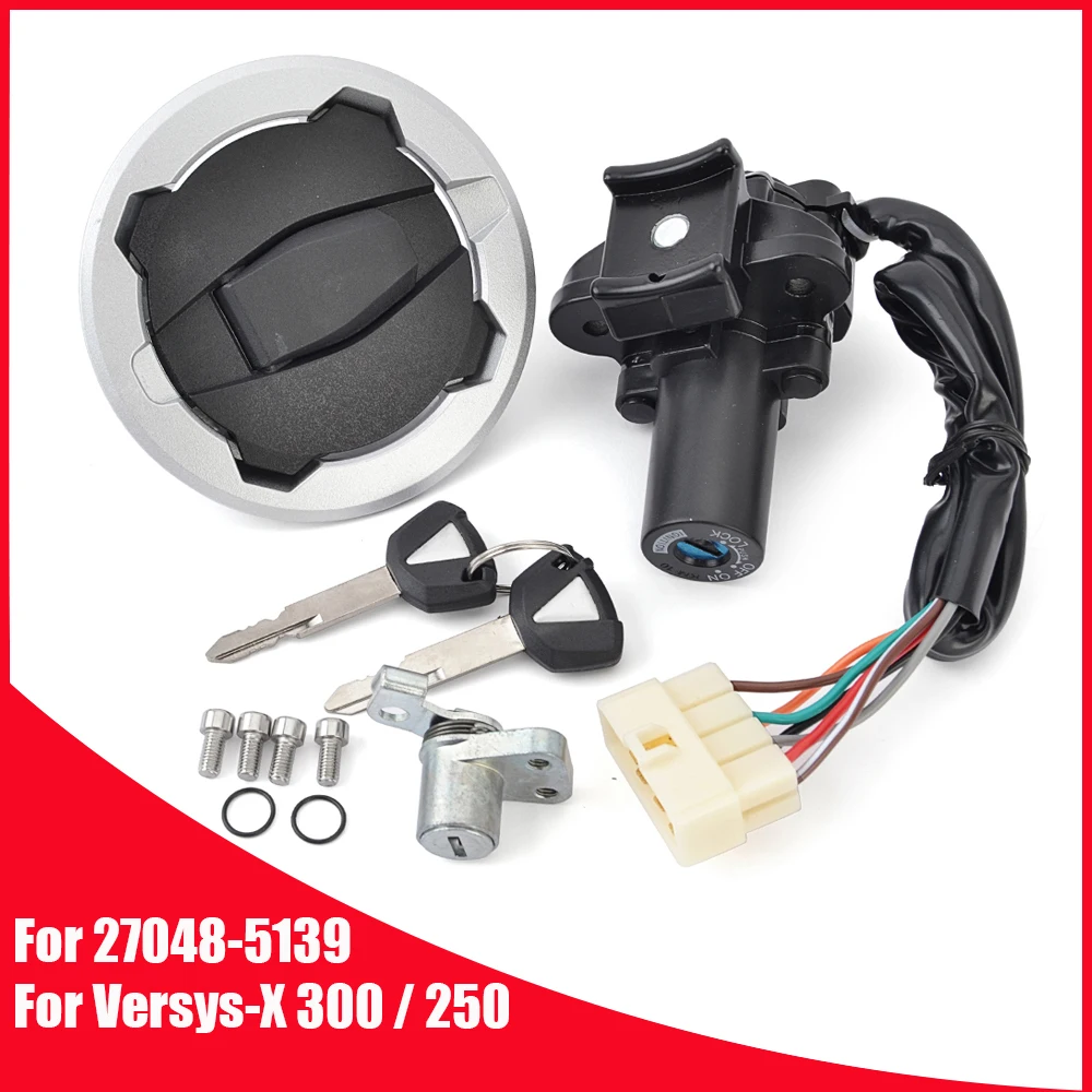 KLE300 KLE250 Ignition Switch Fuel Gas Cap For Kawasaki Versys-X 300 250 ABS 27048-5139