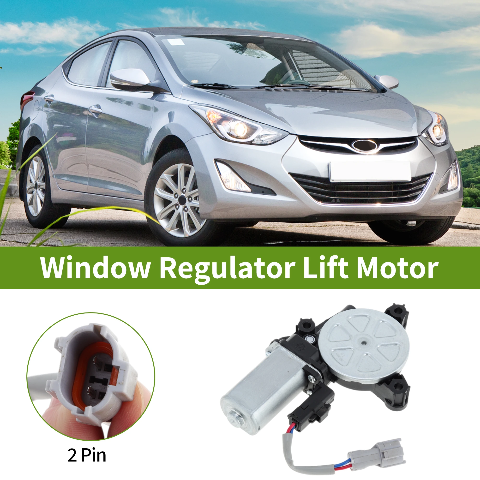 

UXCELL Двигатель подъема стеклоподъемника для Hyundai Elantra 2011-2016 2-контактный двигатель подъема стекла автомобиля No 824503X000