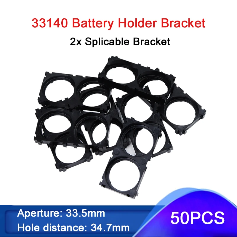 50 sztuk 33140 3.2V Lifepo4 uchwyt baterii uchwyt bezpieczne antywibracyjne plastikowe wsparcie 2x33140 dla DIY12V 24V 36V 48V akumulator