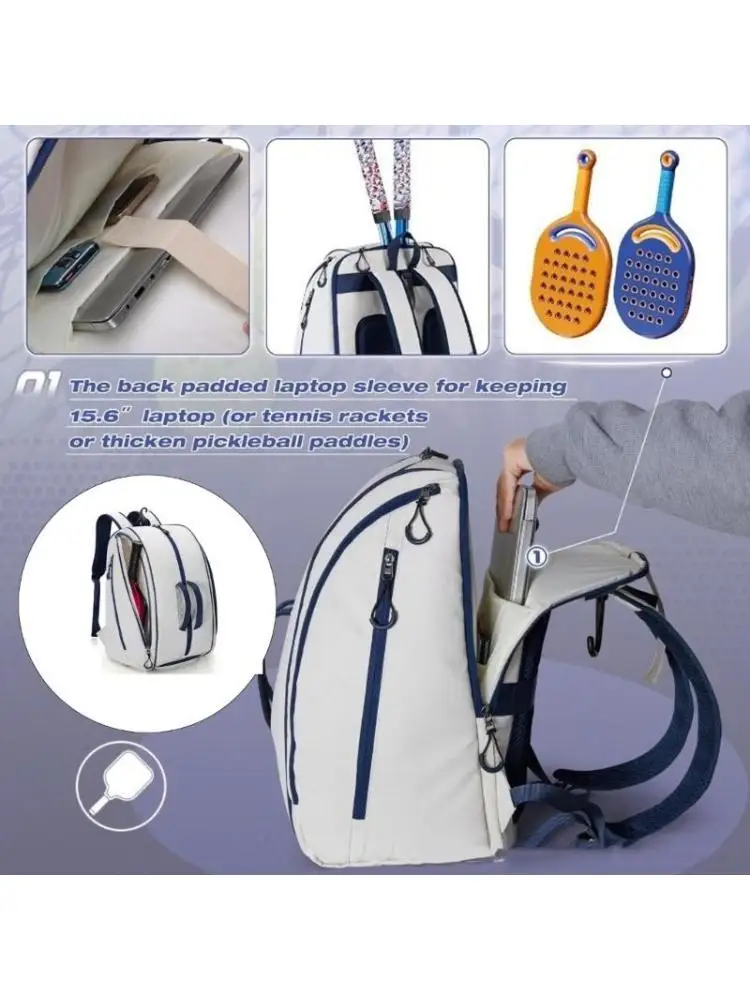 

652F Pickle Ball Sports Backpack With Multiple Storage Compartments, Breathable Shoulder Strap And Reinforced Construction