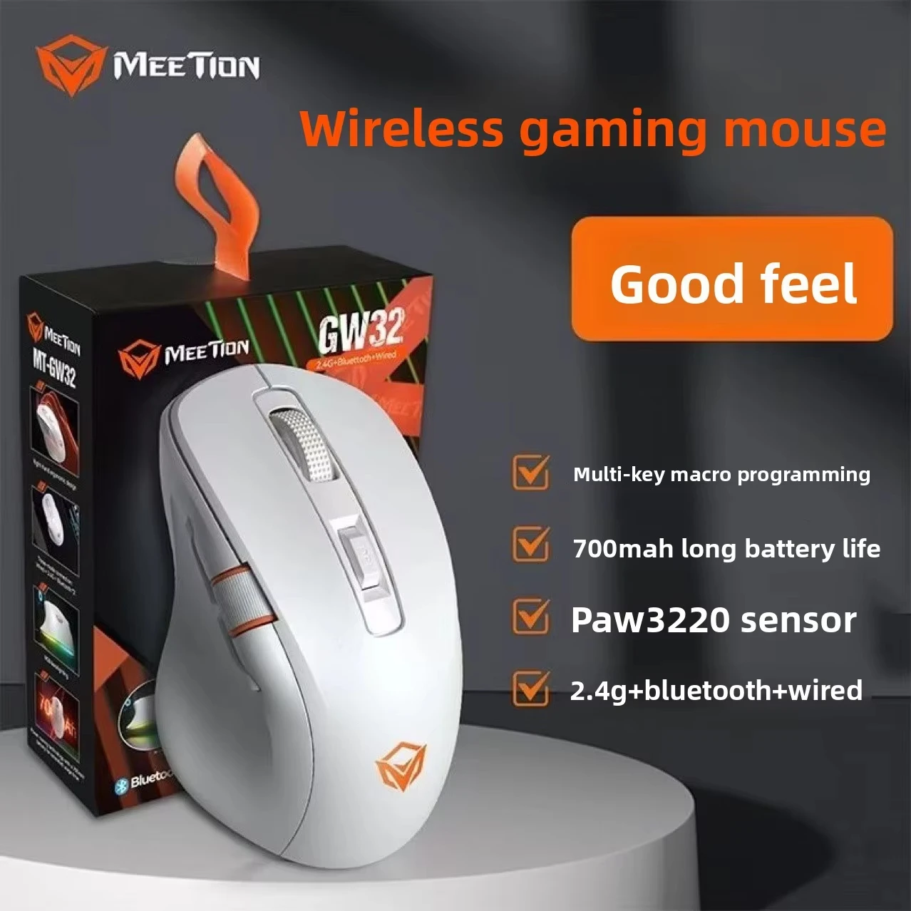 2.4G Wireless Bluetooth Tri-Mode Programming Optical Mouse With Macro RGB Backlit Rechargeable Gaming Mouse For PC Computer