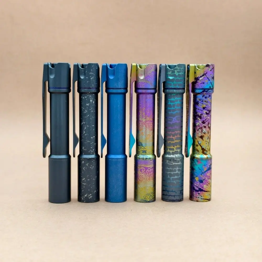 Reylight Pineapple Mini MK3-Ti Smooth- Anodized Flashlight with Rechargeable Battery Reverse Clicky Switch EDC Led Torch Light