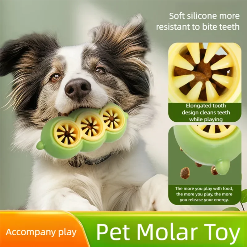 Self pleasure, relieve boredom, pea dog toy, puzzle leak food dispenser, pet dog teeth cleaning, snacks, resistant to biting and