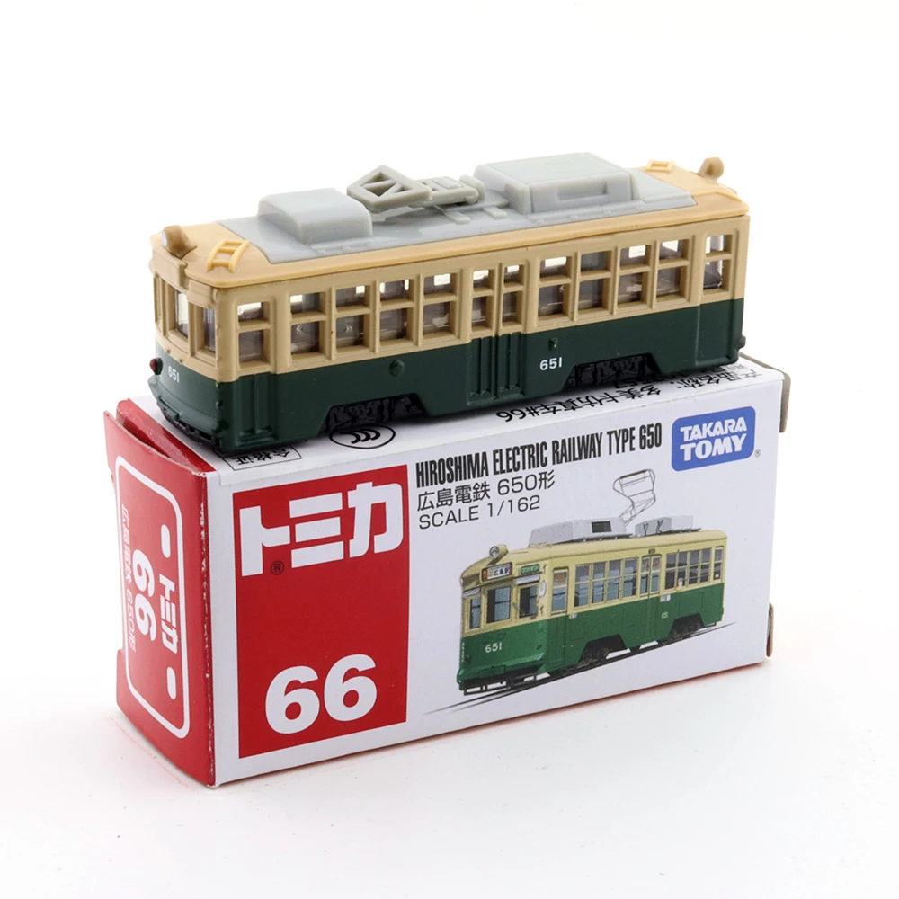 Takara Tomy Tomica No.66 Hiroshima Electric Railway Type 650 1/162 Diecast Automotive Model Ornaments Cas Toys Gift Decorations