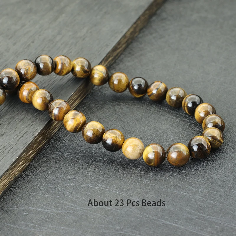 Naturstein Echte Gelbe Tigerauge Stein Perlen Runde Lose Spacer Perlen für Schmuck Machen DIY Armband Halskette Zubehör 15" – Detail 13