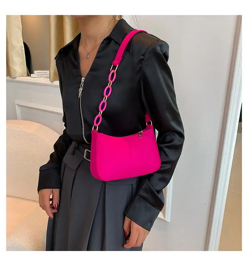 Portable Handbag Contrasting Color Underarm Bag Stylish Underarm Bags Casual And Fashionable Large Capacity women Bags wholesale