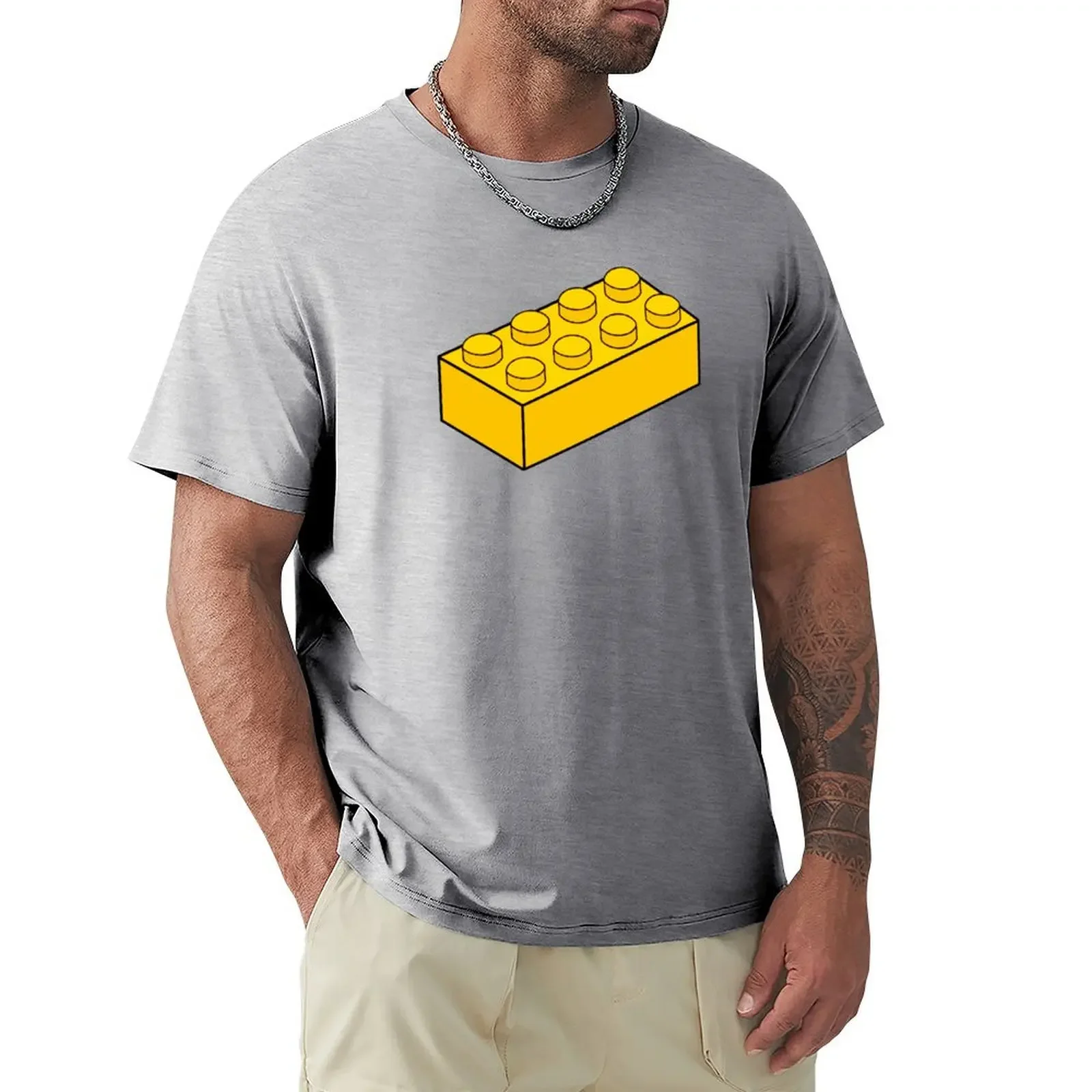 Yellow toy brick build T-Shirt cute clothes aesthetic clothes mens t shirts casual stylish