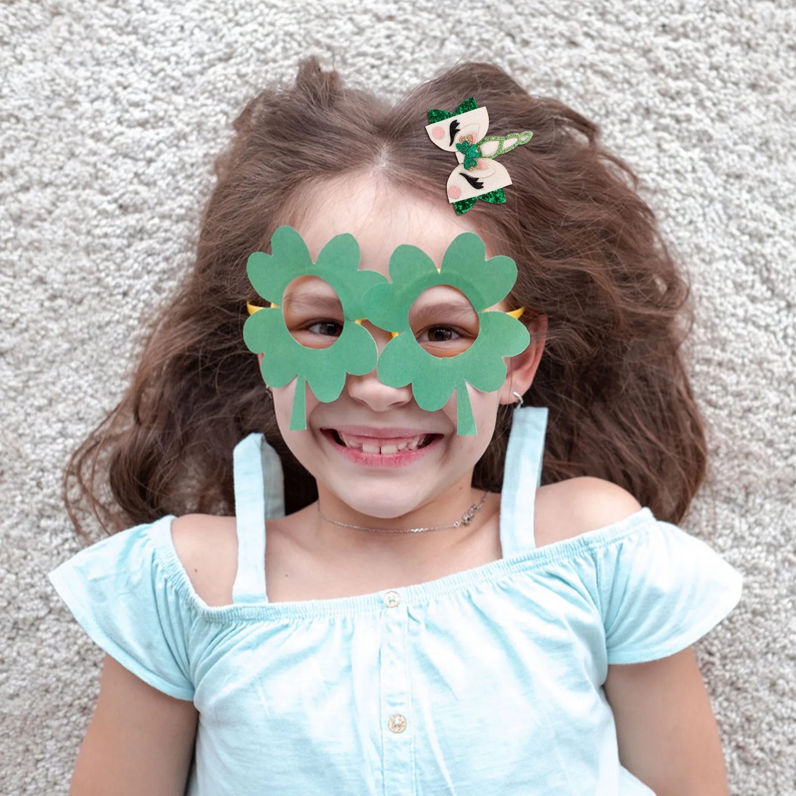 

4pcs Clover Clips for Girls St Patrick Hair Accessories Small Lightweight Durable Strong Hold Adorable Hair Barrettes for Kids