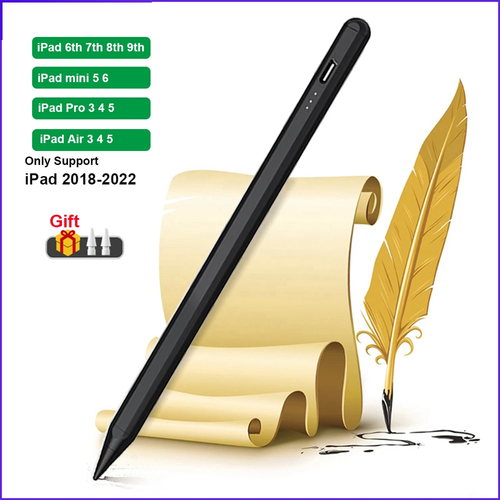 For Apple Pencil 2 1 iPad Accessories iPad 2022 2021 2020 2019 2018 Pro 11 12.9 Air Mini Stylus Palm Rejection Power Display Pen