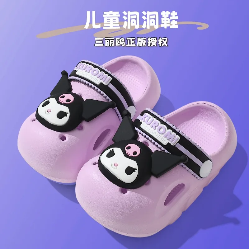 Sanrio Kuromi  Cute Cartoon Animal Baby Sandals 2026 New Toddler First Walkers Lightweight Non-Slip Indoor Outdoor Slippers