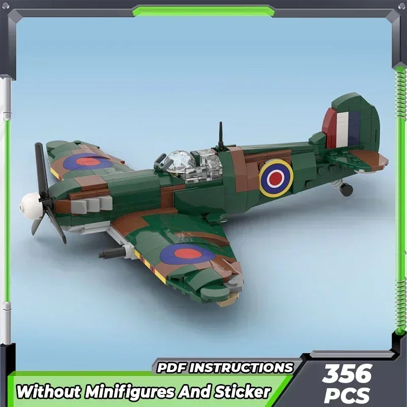 

Moc Building Bricks Military Model Super Spitfire Fighter Jet Technology Modular Block Gifts Toys For Children DIY Sets Assembly