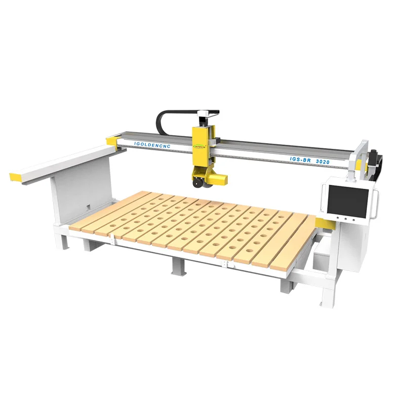 Axes 5 4Th Axis Cnc Granite Bridge Saw Wood Building Quarry Stone Block Slab Cutting Machine