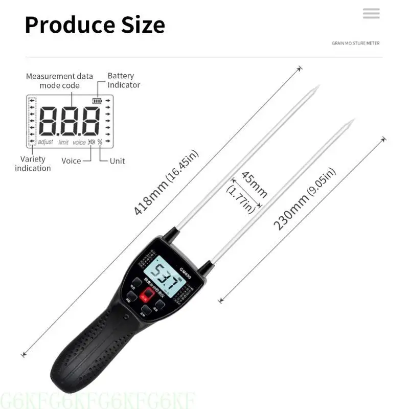 

G6KF Grains Meter with Voice Broadcast for Wheat Corn Bean Grains Moisture Tester