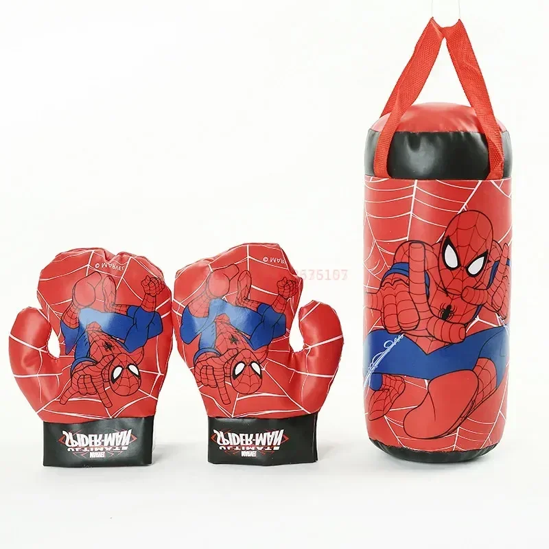 Juego de guantes de boxeo Marvels para niños, Mini guante de boxeo de Spider Man, juguete deportivo de dibujos animados de Anime, entrenamiento físico, regalo de cumpleaños para niños y niñas