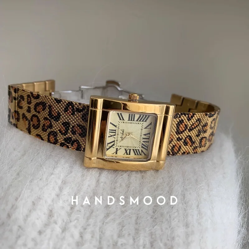 2024 New Women\'s Watch Square Dial Leopard Pattern Band Personalized Fashion Watch Luxury Watch Gift for Lovers