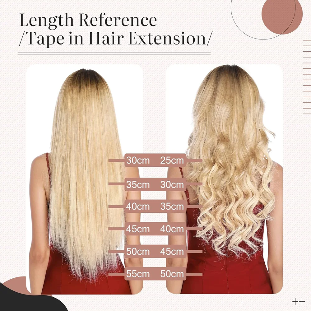 Tape in Hair Extensions Real Human Hair Straight Adhesive Invisible Tape Hair Extensions Natural Black 20Pcs 50G/Pack For Women